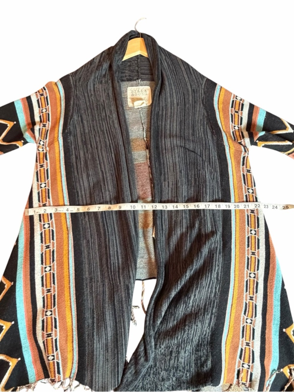 BILLABONG OPEN FRONT CARDIGAN SWEATER SIZE LARGE - Picture 5 of 11